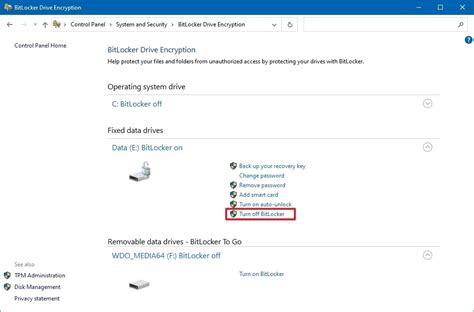 bitlocker disable smart card option|BitLocker encryption settings.